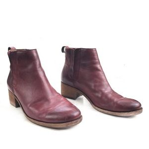 Korkease Mindo Burgundy Leather Heeled Chelsea Ankle Boot 9M